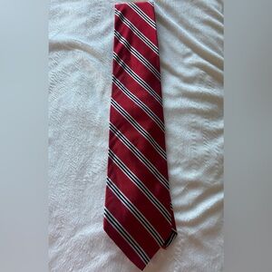 BROOKS BROTHERS RED STRIPED 100% SILK NECKTIE